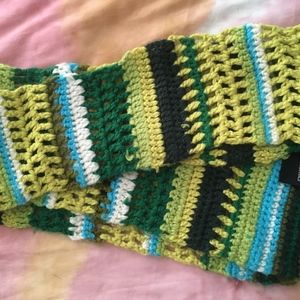 Stripe green crochet Jones New York scarf Women